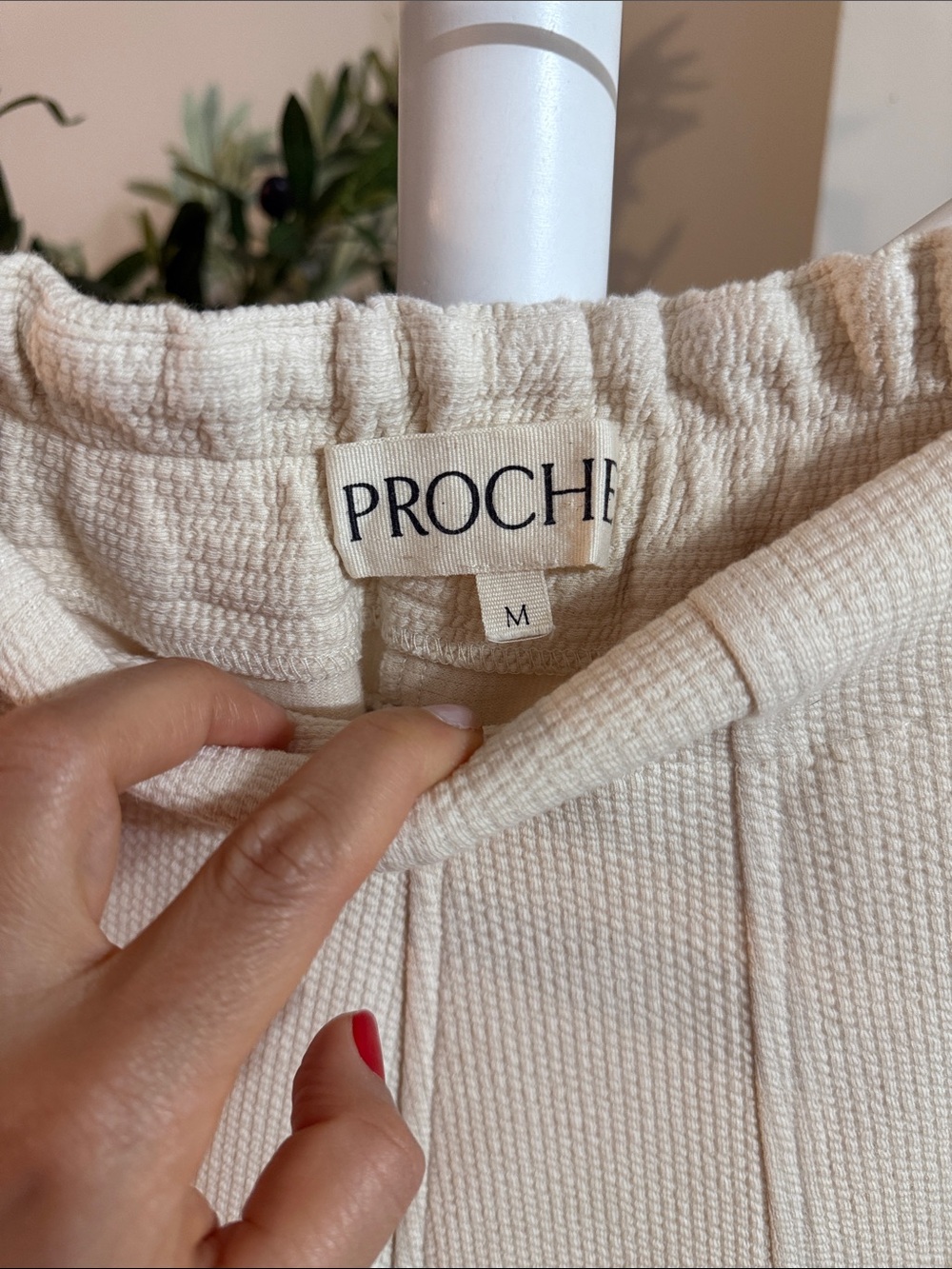 PROCHE studios Aldous Barrel Jogger Cream cotton pants Textured Trousers - Picture 8 of 12